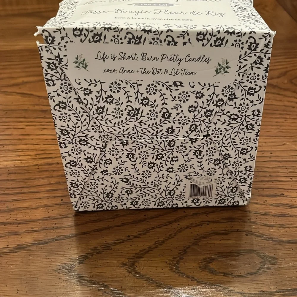 Dot & Lil Rice Flower Teacup Candle,‎ new in package